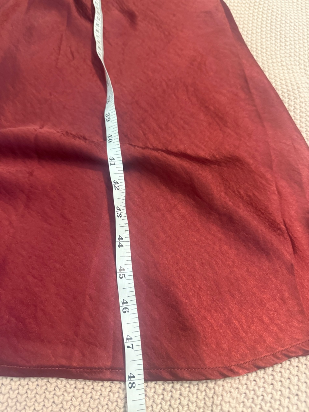 OAK + FORT Cowl Neck Satin Slip Maxi Dress - Rust/ Burgundy Large - Picture 10 of 12